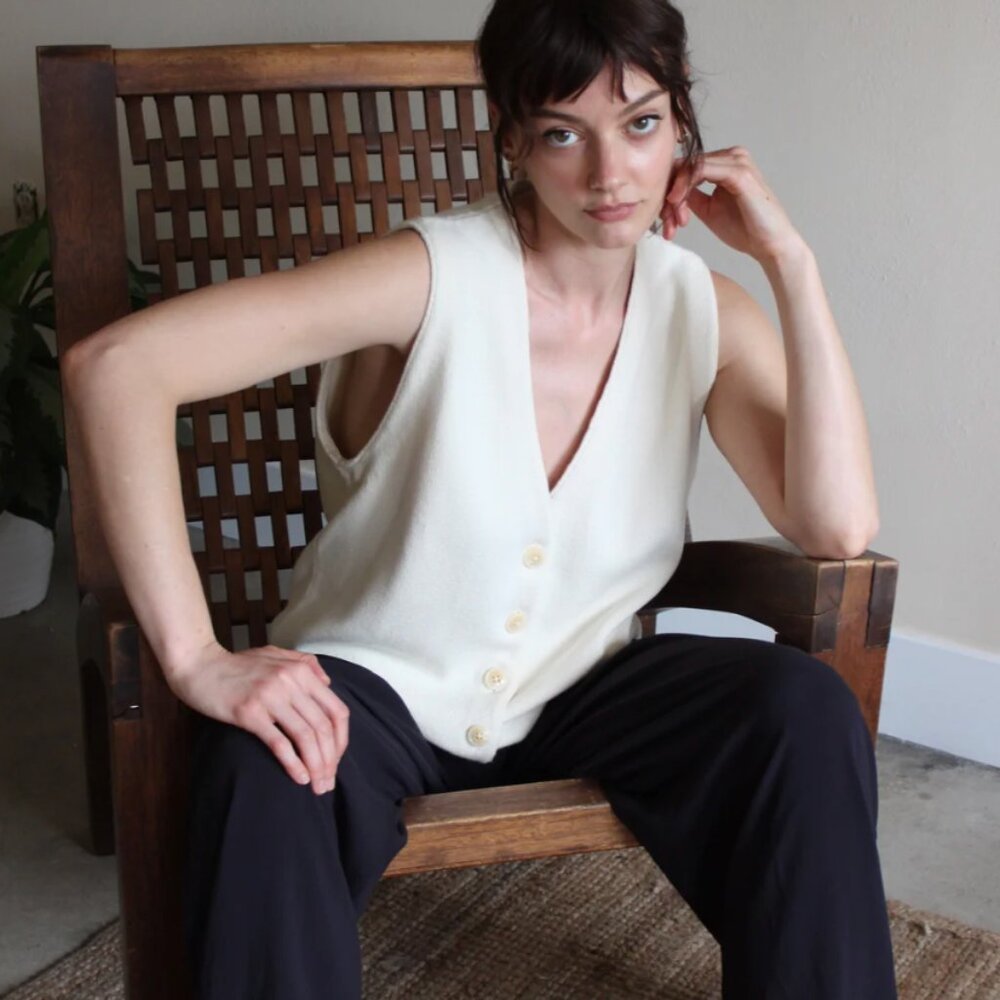 NA NIN Wilson Pima Cotton Vest Ivory